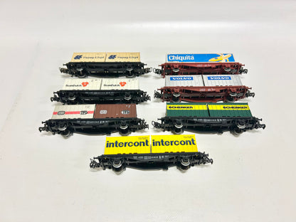 Märklin 7x Containerwagen Güterwagen Konvolut H0