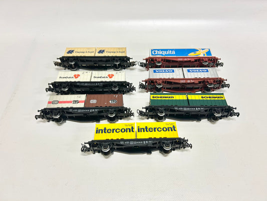 Märklin 7x Containerwagen Güterwagen Konvolut H0
