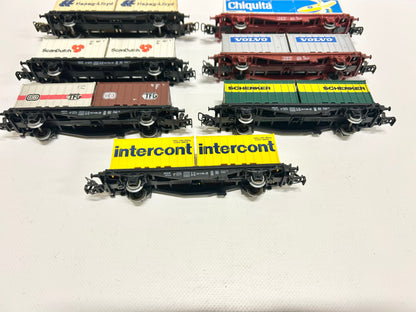 Märklin 7x Containerwagen Güterwagen Konvolut H0