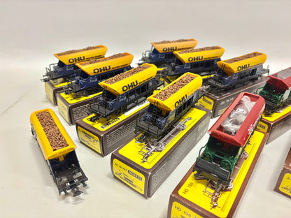 Faller 197 + 198 11x Schotterwagen Güterwagen OHU + RAG H0
