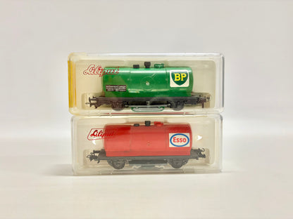 Liliput 25203 3x Schienenreinigungswagen Kesselwagen BP Esso ÖBB H0