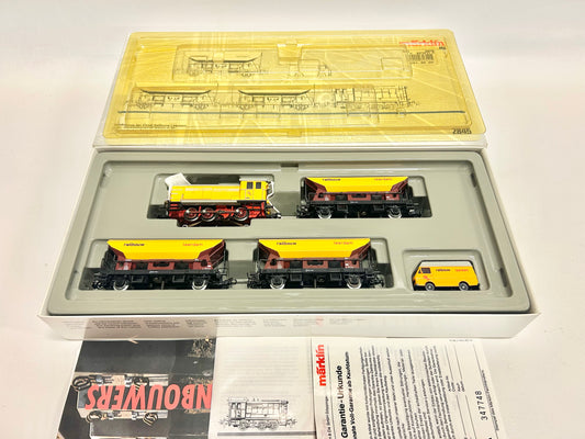 Märklin 2845 Zugpackung Gleisbauzug Railbouw Leerdam Diesellok mit Schüttgutwagen AC H0