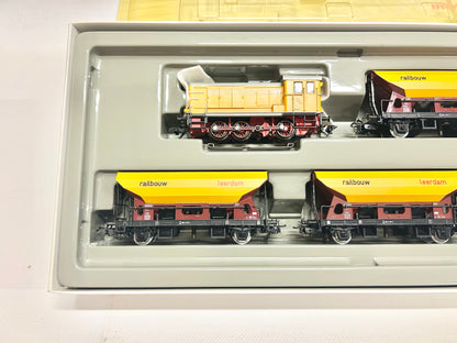 Märklin 2845 Zugpackung Gleisbauzug Railbouw Leerdam Diesellok mit Schüttgutwagen AC H0