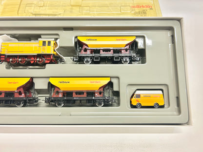 Märklin 2845 Zugpackung Gleisbauzug Railbouw Leerdam Diesellok mit Schüttgutwagen AC H0