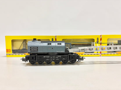 Fleischmann 1495 1496 1451H 1451A Krupp-Ardelt Dampfkran-Zug DB H0