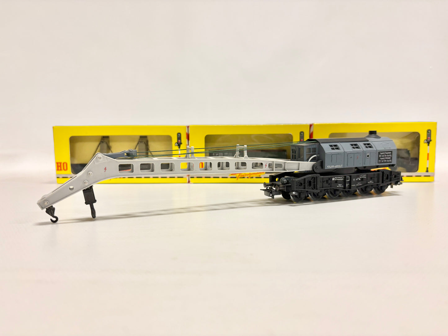 Fleischmann 1495 1496 1451H 1451A Krupp-Ardelt Dampfkran-Zug DB H0