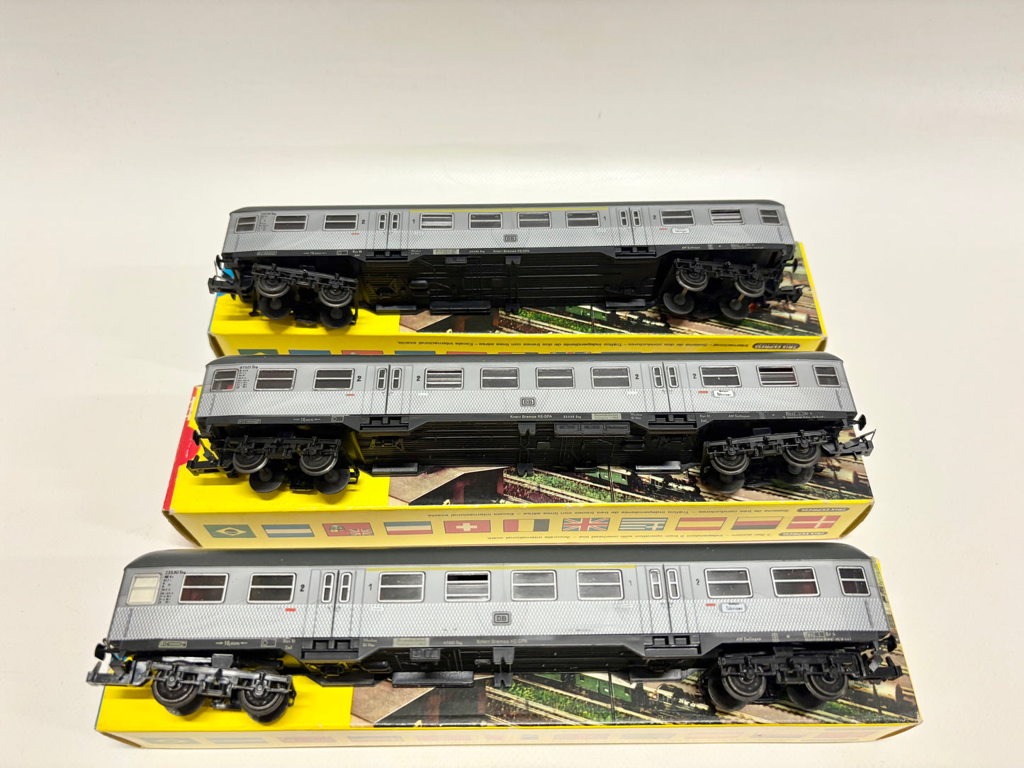 Trix Express 3377 3379 3778 3777 4x Silberlinge Personenwagen + Steuerwagen DB H0