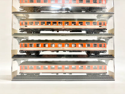 RÖWA 3212 + 3213 4x Personenwagen "Pop-Farben" DB H0