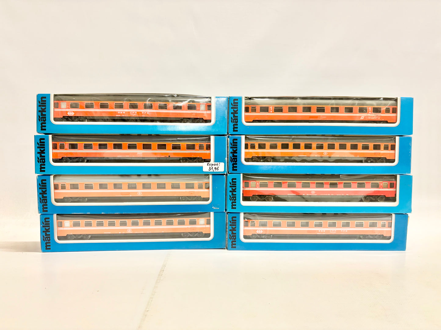 Märklin 4166 4156 4252 4162 4148 4267 4251 4149 Wagen-Set Personenwagen Eurofima AC H0