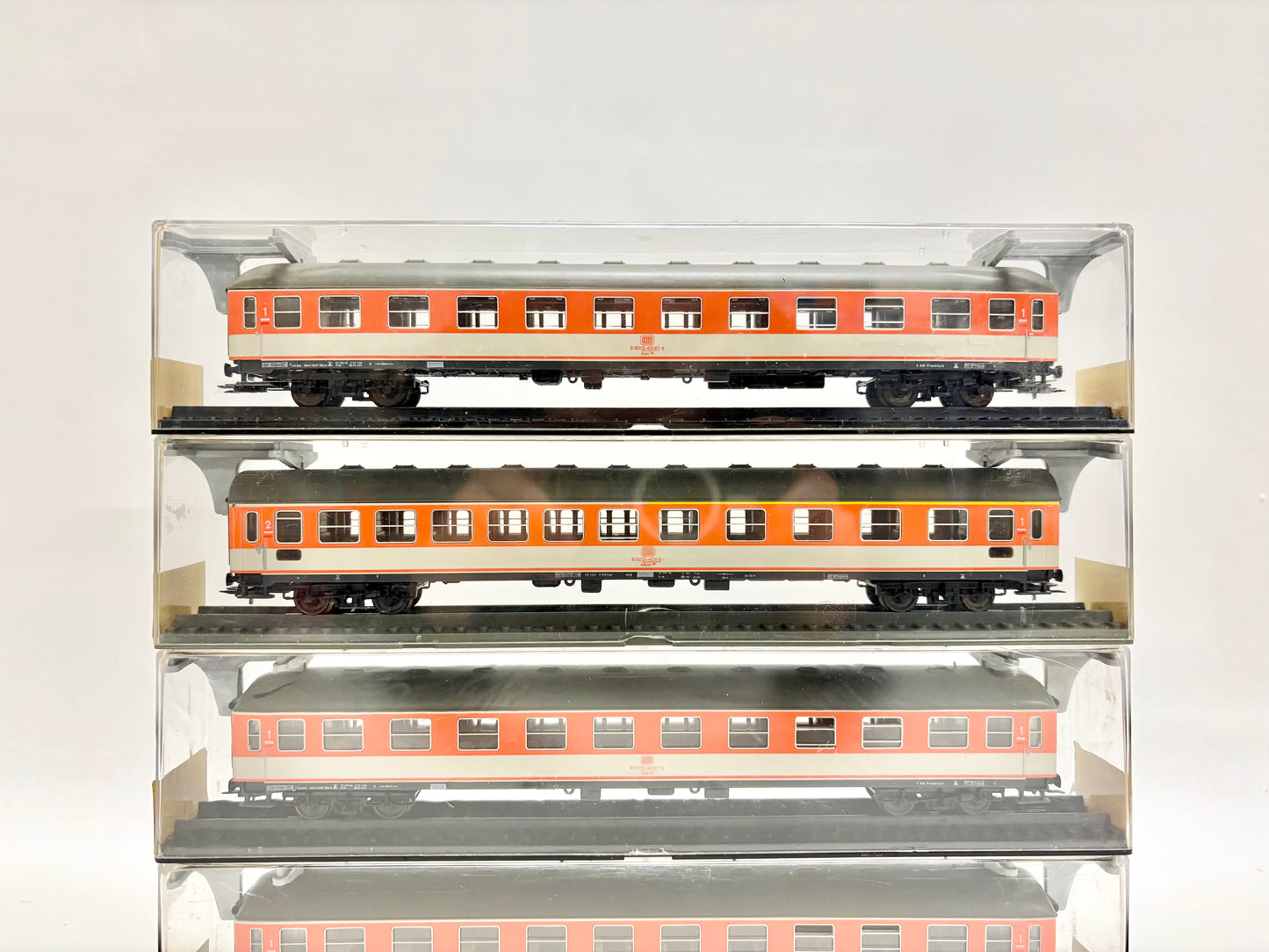 RÖWA 3212 + 3213 4x Personenwagen "Pop-Farben" DB H0