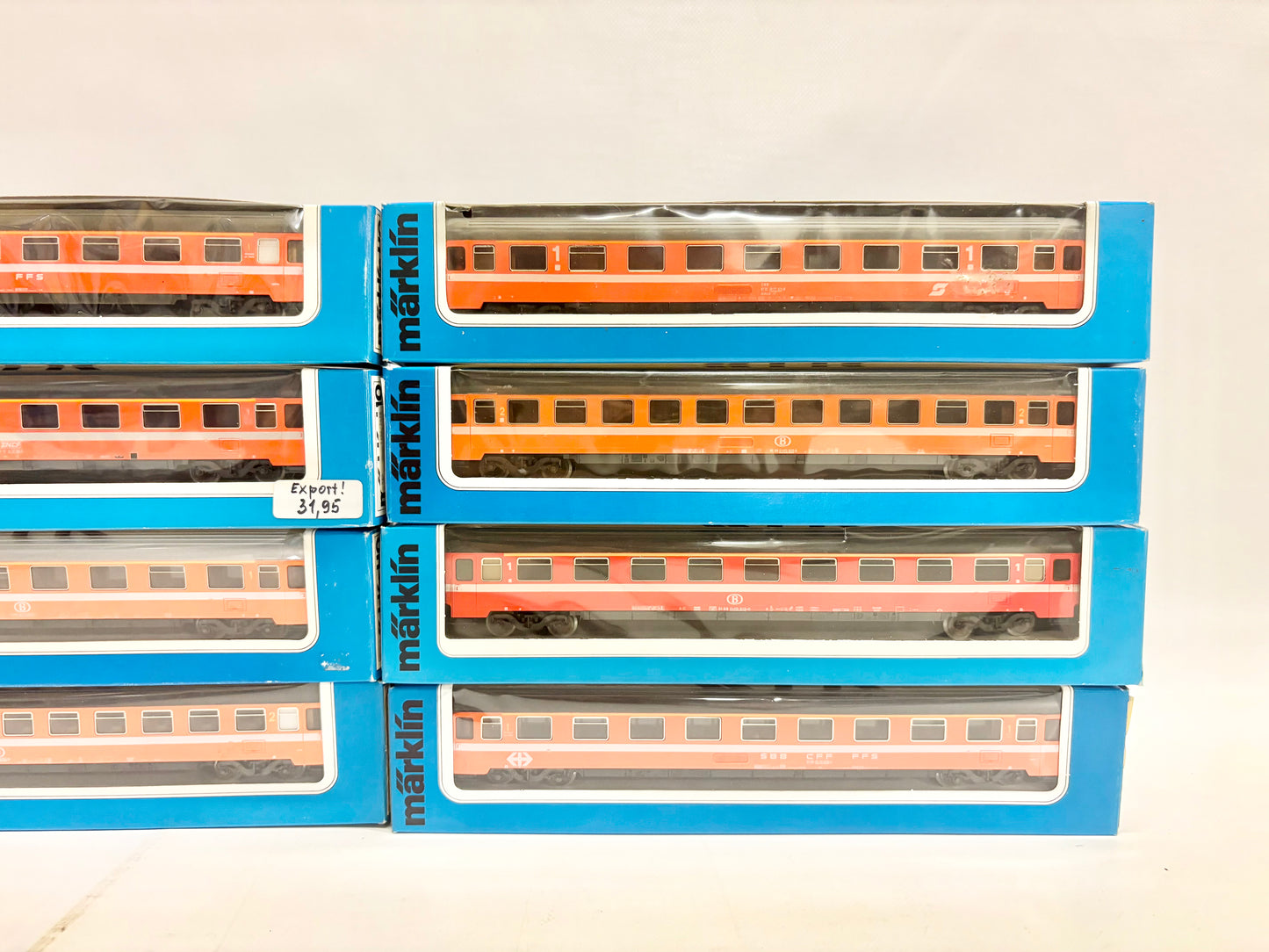 Märklin 4166 4156 4252 4162 4148 4267 4251 4149 Wagen-Set Personenwagen Eurofima AC H0