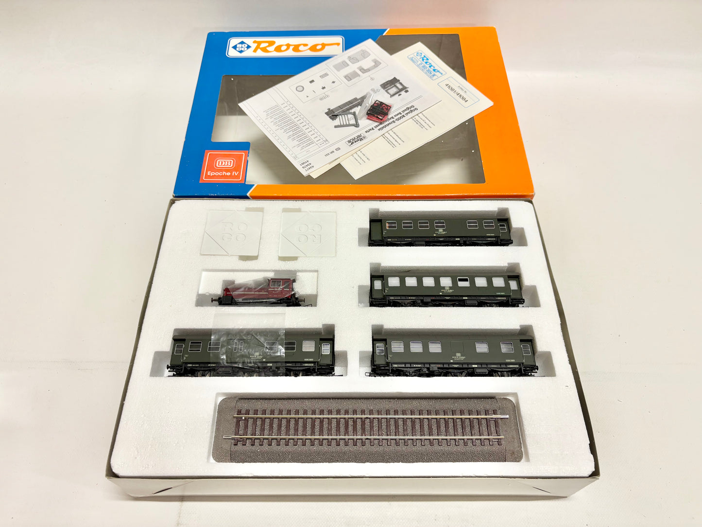 Roco 41084 Zugpackung Köf mit Personenzug DB DC H0
