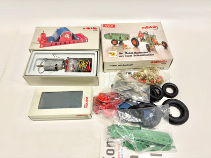 Märklin 1031 + 1043 + 1022 Metallbaukasten Traktor + Zubehör