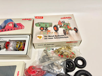 Märklin 1031 + 1043 + 1022 Metallbaukasten Traktor + Zubehör