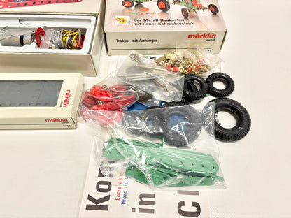 Märklin 1031 + 1043 + 1022 Metallbaukasten Traktor + Zubehör