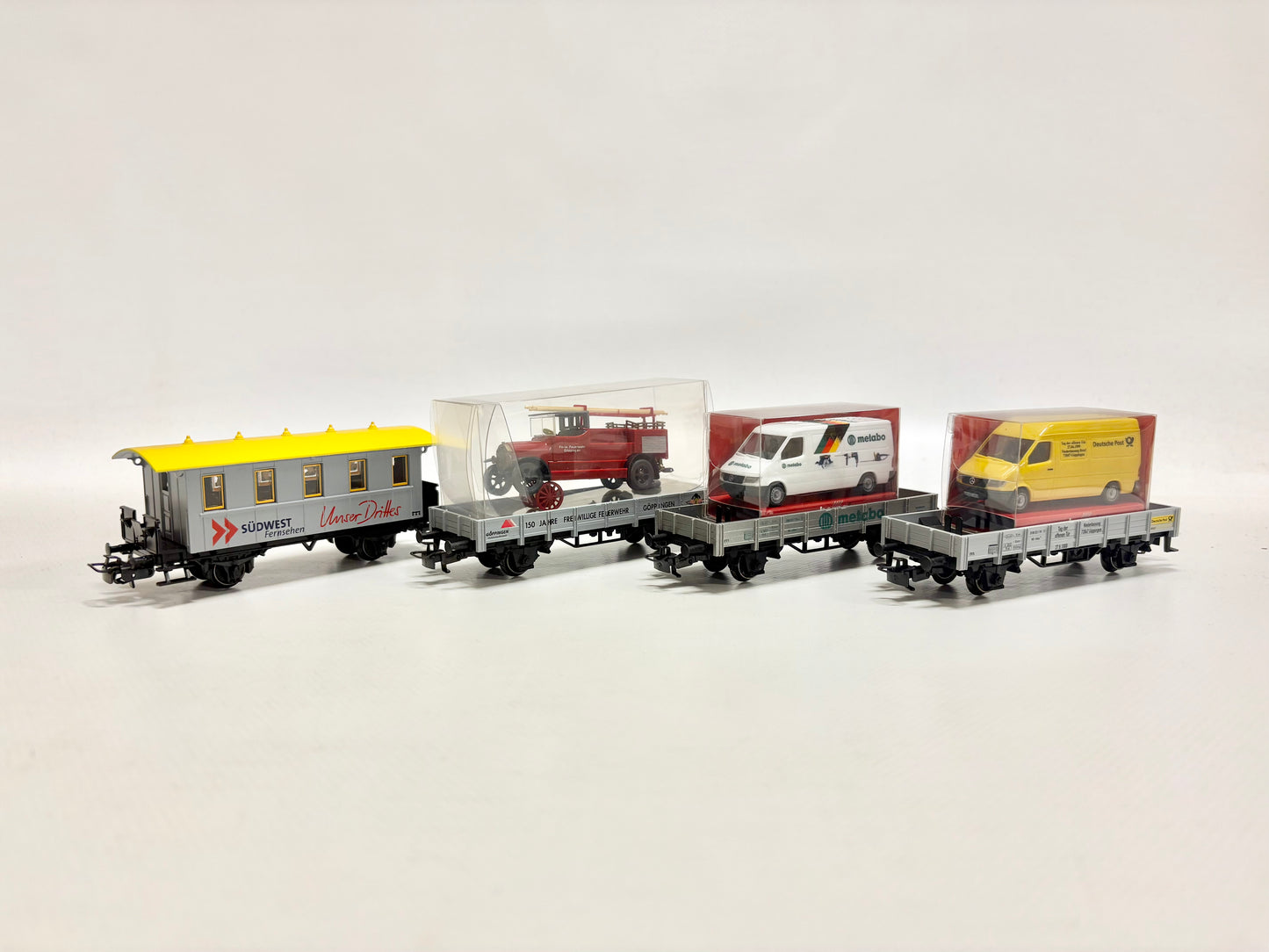 Märklin 4x Werbewagen Güter + Personenwagen DB AC H0