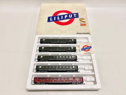 Liliput 834 Wagen-Set Schürzenwagen Personenwagen DB DC H0