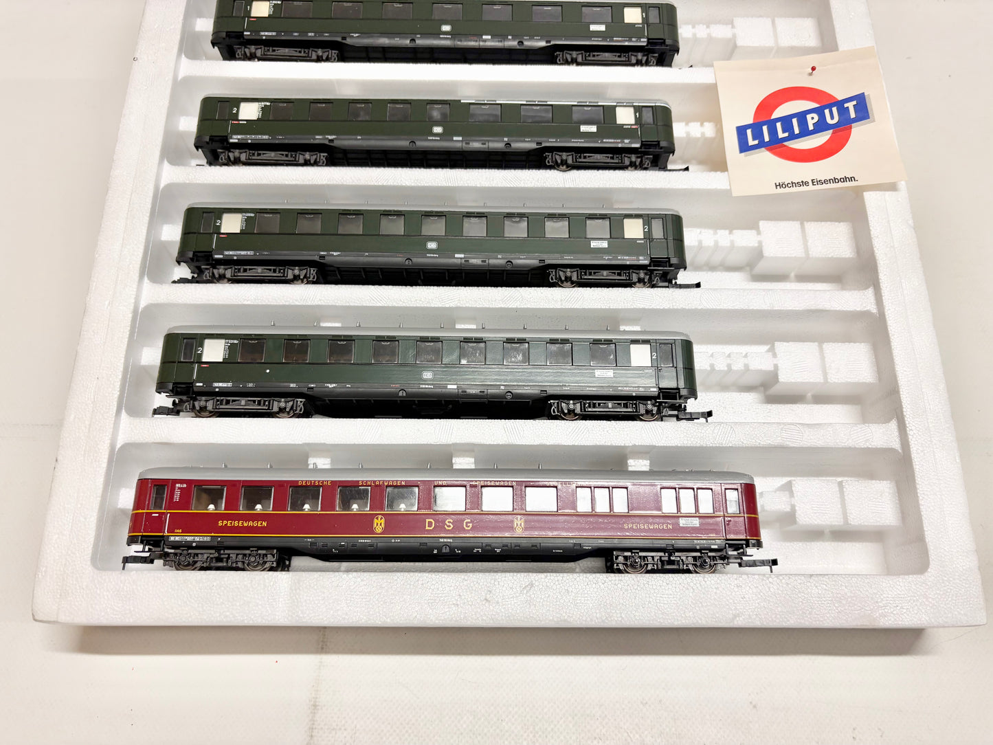 Liliput 834 Wagen-Set Schürzenwagen Personenwagen DB DC H0