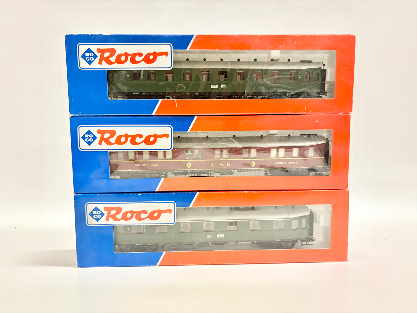 Roco 44452 44444 44439 Hechtwagen Personenwagen mit Innenbeleuchtung DB AC H0