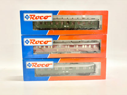 Roco 44452 44444 44439 Hechtwagen Personenwagen mit Innenbeleuchtung DB AC H0