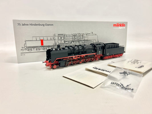 Märklin 37844 Digital + Telex Dampflok Br 50 1301 "75 Jahre Hindenburgdamm" DB AC H0