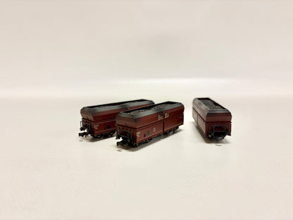 Minitrix 3x Großgüterwagen Erz3d Kohlewagen DB Spur N