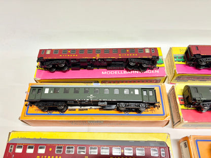 Schicht + Prefo 8x Personenwagen Schnellzugwagen DDR MAV DR H0