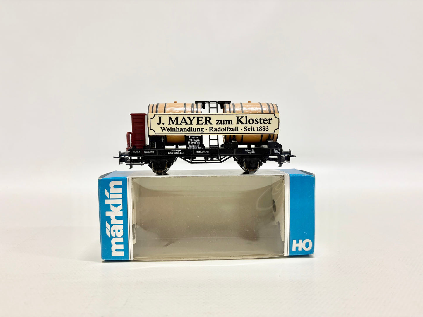 Märklin 4432 Güterwagen Weinfasswagen "J. Mayer zum Kloster" DB AC H0