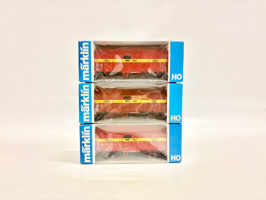 Märklin 3x 4404 Wagen-Set Gedeckte Güterwagen SNCB AC H0