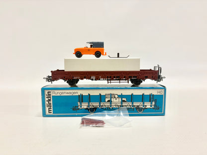Märklin 4722 Güterwagen Niederbordwagen mit Fahrzeug SJ AC H0