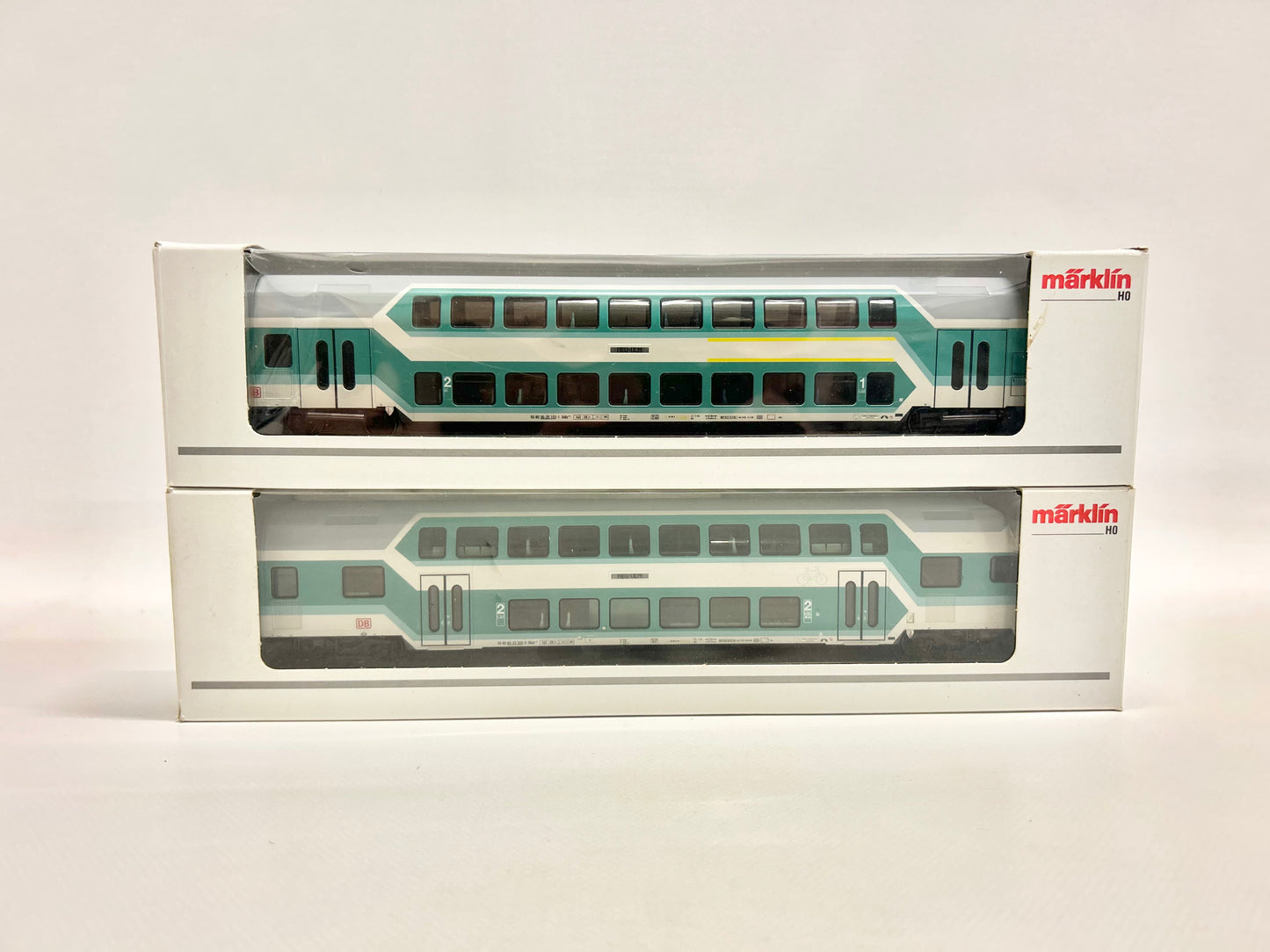 Märklin 43583 & 43581 Doppelstockpersonenwagen DB AC H0