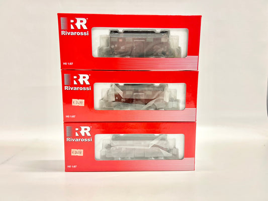 Rivarossi HR6135-10 HR6135-12 HR6135-11 3x Gedeckte Güterwagen DC DB H0
