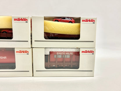 Märklin 4x 00752 Feuerwehr-Güterwagen DB AC H0