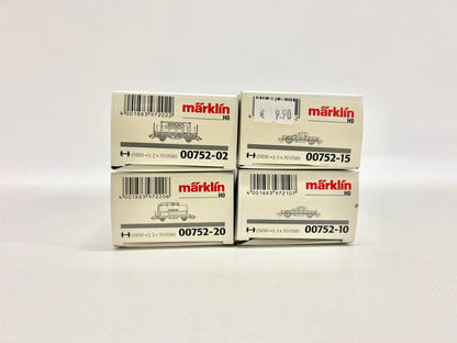 Märklin 4x 00752 Feuerwehr-Güterwagen DB AC H0