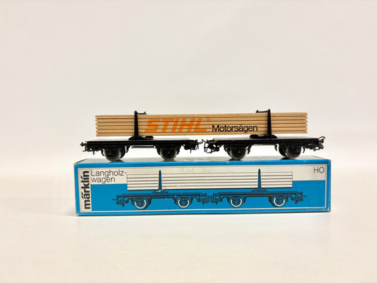 Märklin 4665 SoMo Güterwagen Drehschemelwagen "Stihl Motorsägen" DB AC H0