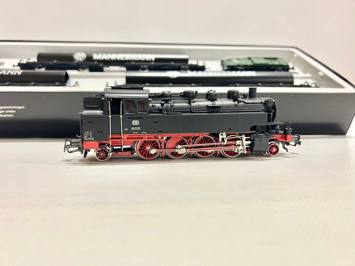Märklin 2854 Zugpackung Mannesmann-Röhrenzug mit Dampflok Br 86 DB AC H0