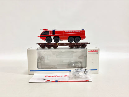 Märklin 4849 Schwerlastwagen mit Löschfahrzeug ÖBB AC H0