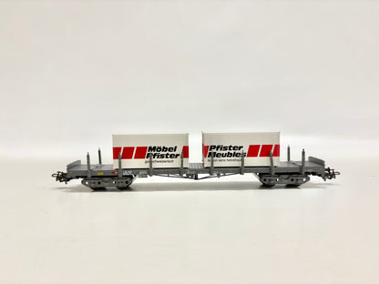 Märklin 4668 Rungenwagen mit Containern "Möbel Pfister" SBB AC H0