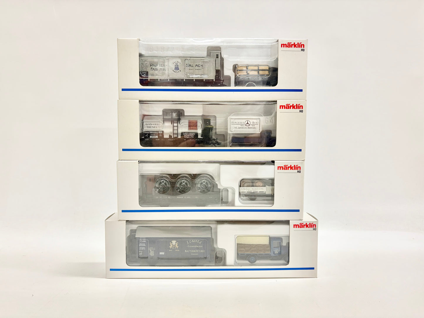 Märklin 4x Museumswagen 1997 1996 1998 1992 Güterwagen AC H0