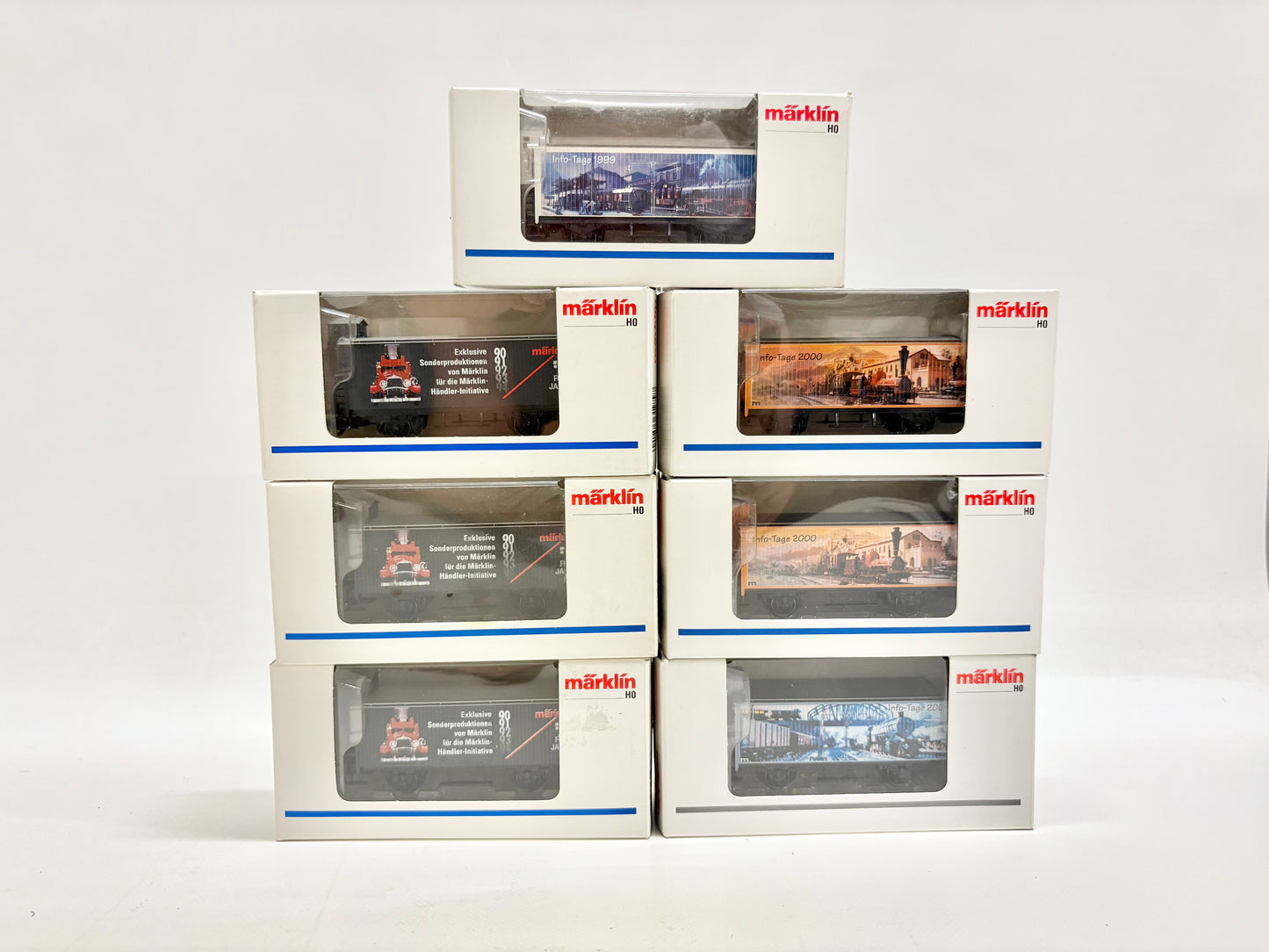 Märklin 7x Werbewagen Gedeckte Güterwagen DB AC H0