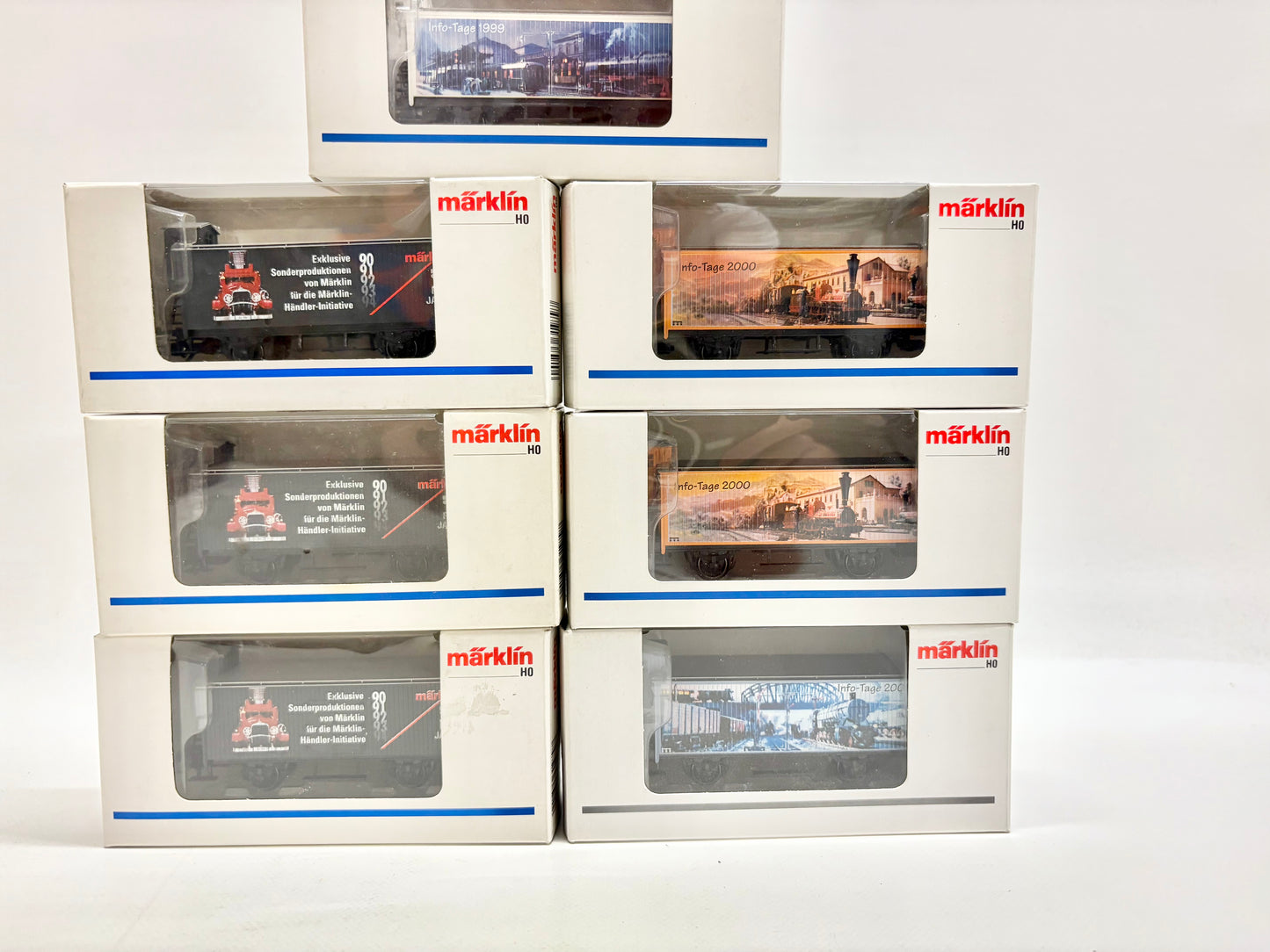 Märklin 7x Werbewagen Gedeckte Güterwagen DB AC H0