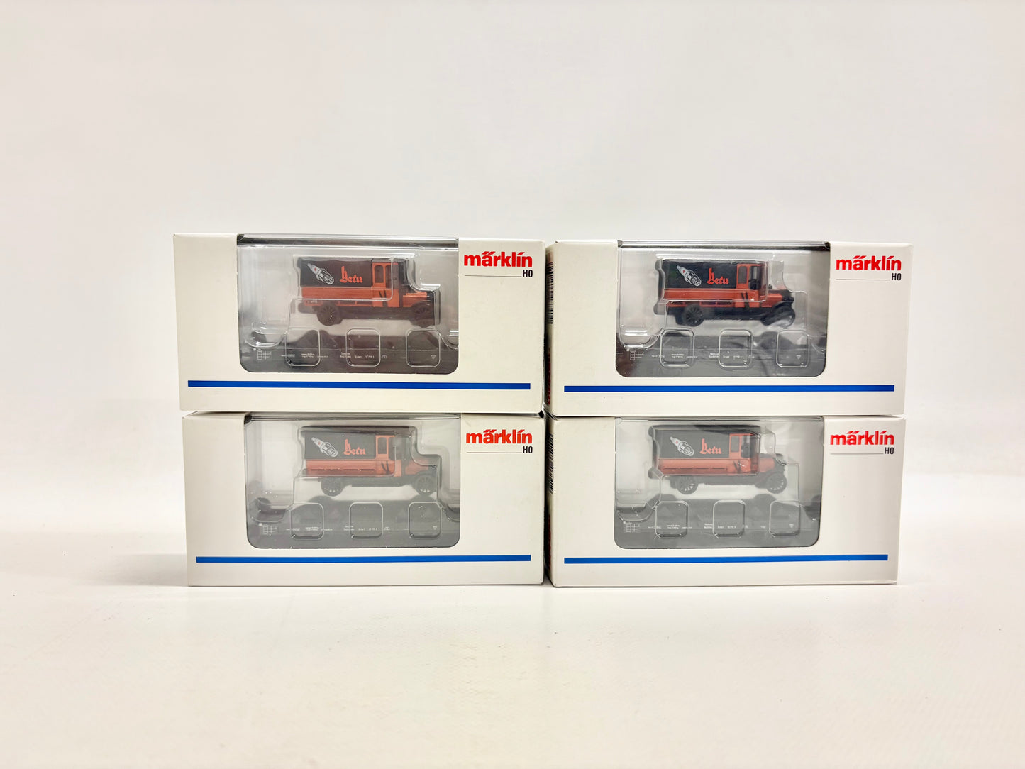 Märklin 4x 46841 Flachwagen mit LKW DR AC H0
