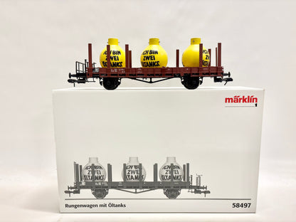 Märklin 58497 Rungenwagen mit Öltanks DB Spur 1