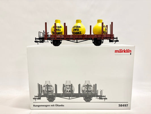 Märklin 58497 Rungenwagen mit Öltanks DB Spur 1