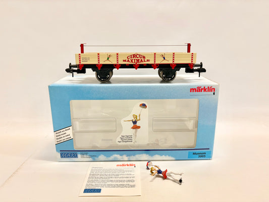 Märklin Maxi Museumswagen 2003 Niederbordwagen mit Akrobatin Spur 1
