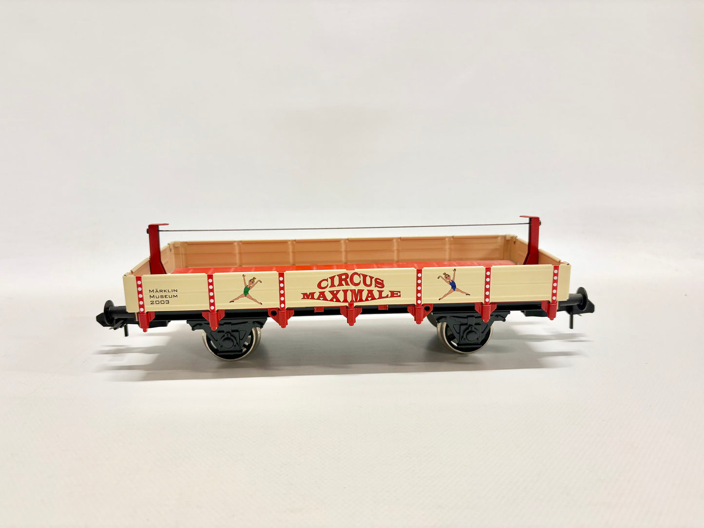 Märklin Maxi Museumswagen 2003 Niederbordwagen mit Akrobatin Spur 1