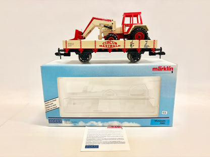 Märklin Maxi Museum 2001 Circus Maximale Niederbordwagen mit Traktor Fendet Spur 1