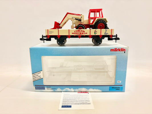 Märklin Maxi Museum 2001 Circus Maximale Niederbordwagen mit Traktor Fendet Spur 1