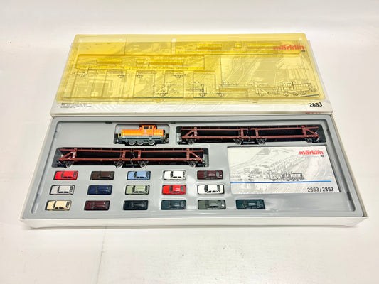 Märklin 2863 Volkswagen Factory Car Transport Train with DHG 700 H0 
