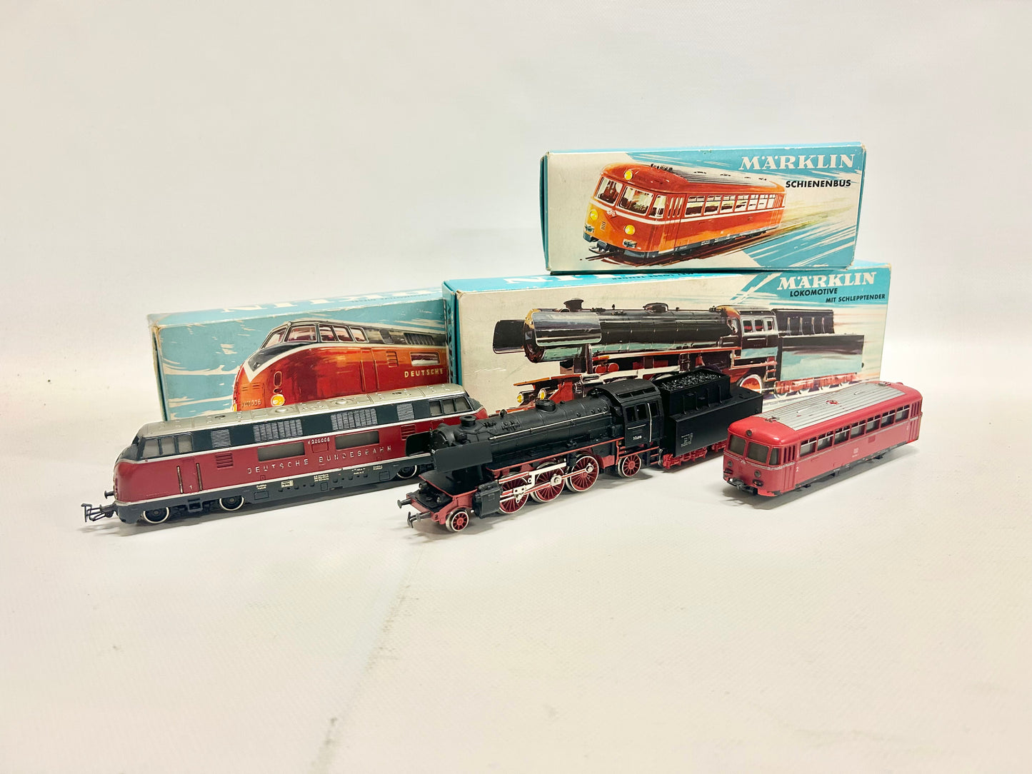 Märklin 3021 3005 3016 3x Lokomotiven Dampflok Diesellok Schienenbus H0